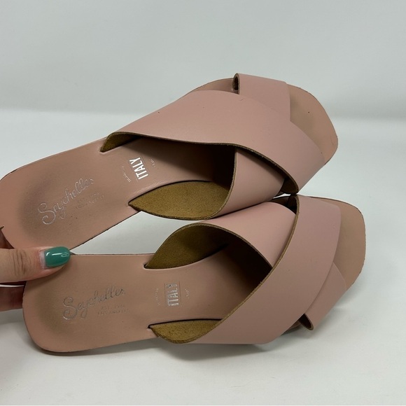 Seychelles Light Blush Pink Leather Slide Sandals Size 7 Summer Casual - Picture 10 of 12